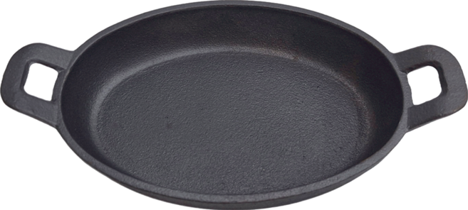 MAGIC 美極客 迷你鑄鐵雙耳橢圓型烤盤 18X12.6cm, 1個