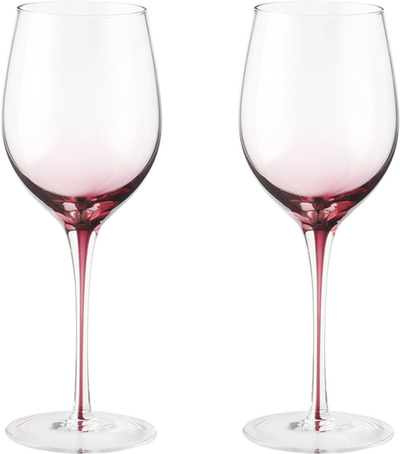 메종오브제 시에르 그라데이션 크리스탈 레드 와인잔 핑크, 420ml, 2개