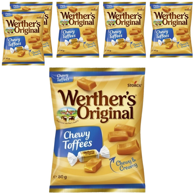 Werther's Original 道地的偉特 鮮奶油軟糖, 80g, 6包