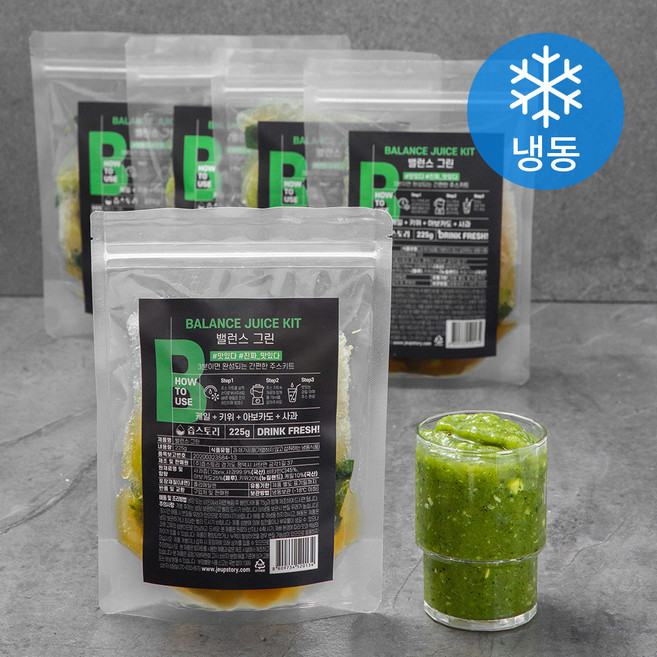 즙스토리 밸런스 그린 과일주스키트 (냉동), 225g, 5개