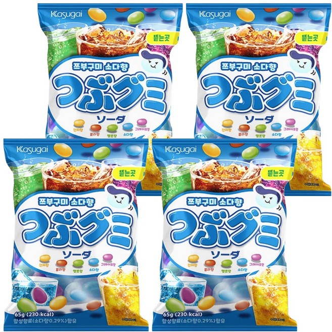 카수가이 쯔부구미 소다향, 65g, 4개