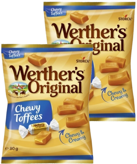 Werther's Original 道地的偉特 鮮奶油軟糖, 80g, 2包