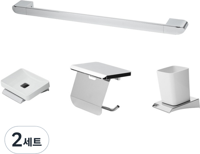 두진 루스트라 욕실 액세서리 4종 세트 DA600, 실버, 2세트