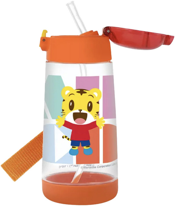 Skater PET吸管水壺, 巧虎ABC 橘色, 480ml, 1個