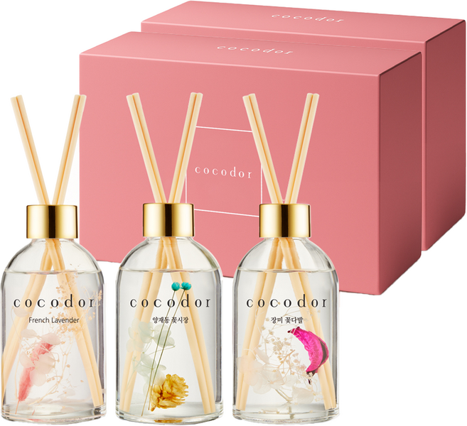 코코도르 하바리움 디퓨저 3종 세트, C호 (양재동꽃시장+프렌치라벤더+장미꽃다발), 200ml, 2개