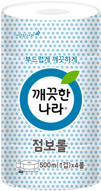 깨끗한나라 1겹 점보롤 화장지, 500m, 1개, 4롤