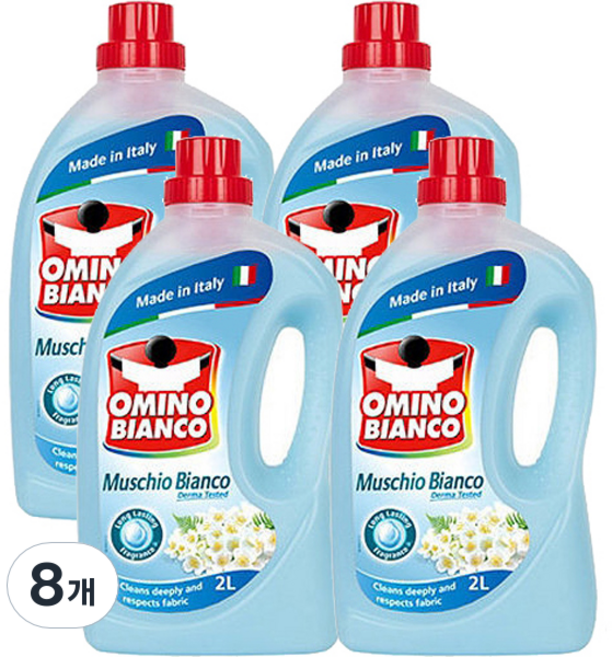 오미노비앙코 네이처프레쉬 무스키오 비앙코 화이트머스크향 액체 세탁세제, 2L, 8개