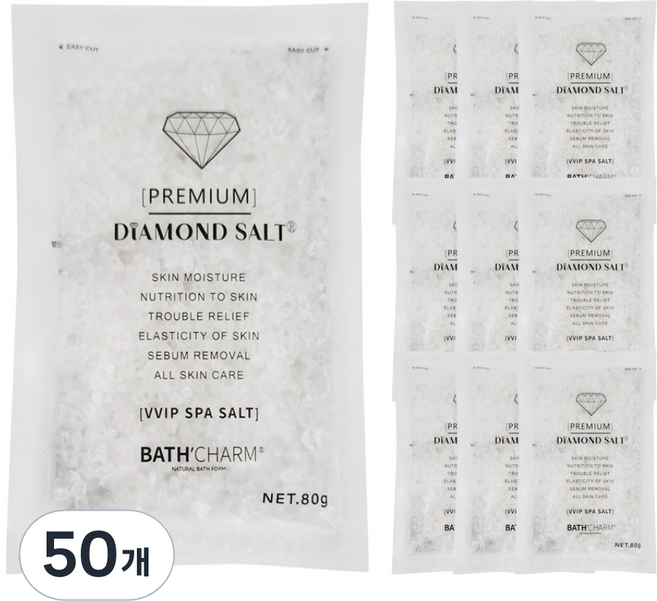 BATH'CHARM 鑽石鹽 白色, 50個, 80g
