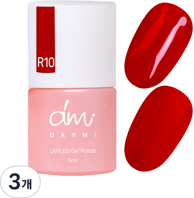 단미 컬러 젤네일, R10 루돌프사슴코, 5ml, 3개