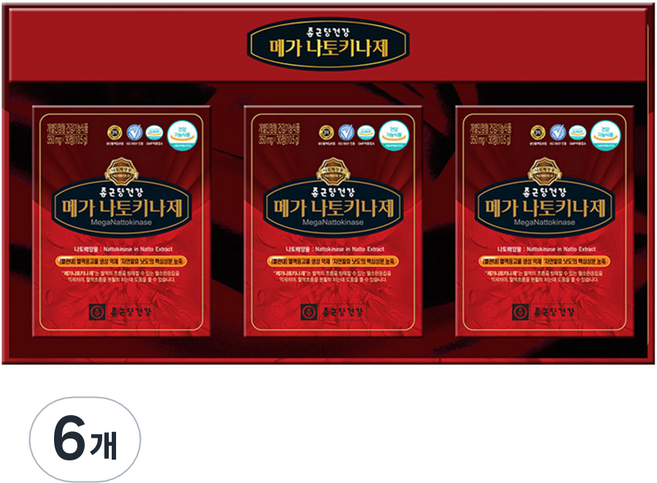 종근당건강 메가 나토키나제 영양제, 30정, 6개