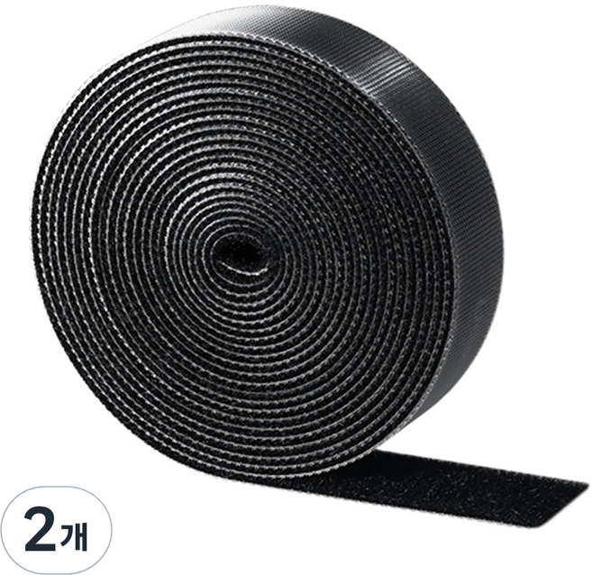 유그린 롤타입 케이블 타이 밴드 U-40356, 2개, 블랙