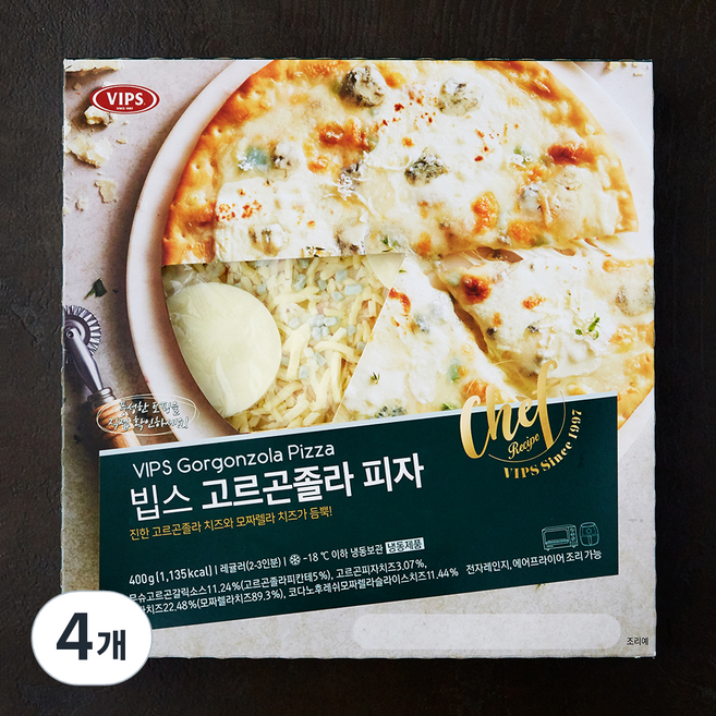 빕스 고르곤졸라 피자 (냉동), 400g, 1개입, 4개