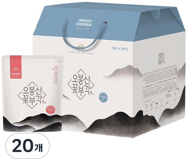 오봉산꽃부각 김부각 매운고추맛, 30g, 20개