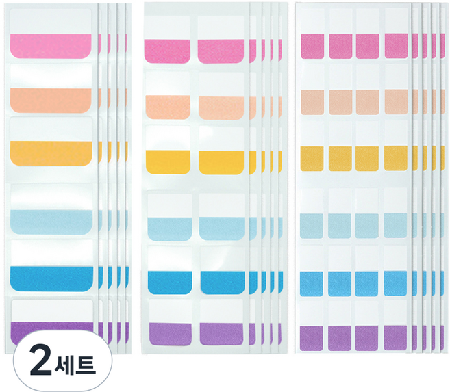 투코비 메모 인덱스스티커 대형 60p + 중형 120p + 소형 240p 세트 비비드, 2세트