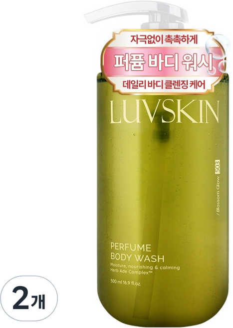 루브스킨 퍼퓸 바디워시 블라썸글로우향, 500ml, 2개
