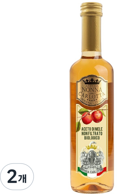 FATTORIE GIACOBAZZI Nonna Carlotta 有機蘋果醋, 2個, 500ml