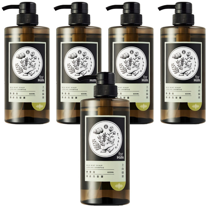 tsaio 上山採藥 頭皮洗髮露 野薄荷, 600ml, 5瓶