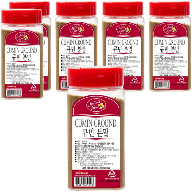 내츄럴스파이스 큐민분말, 200g, 6개