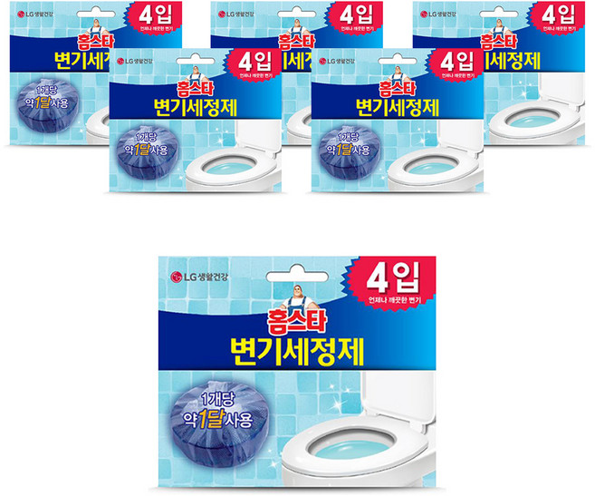 홈스타 변기 세정제 고체형 4p, 160g, 6개
