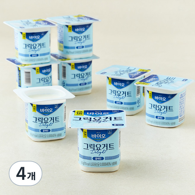 매일바이오 그릭요거트 Delight 플레인 8개입, 80g, 4개