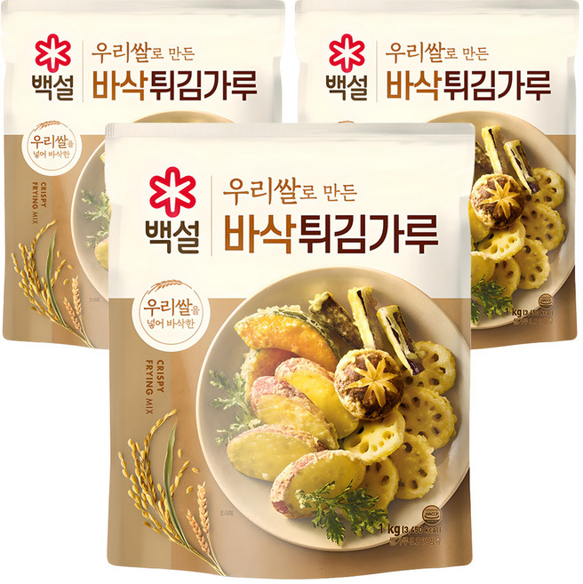 백설 바삭 튀김가루, 1kg, 3개
