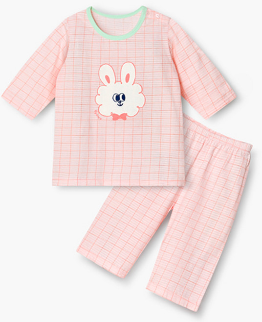 유니프랜드 아동용 퐁퐁버니 7부내의 상하의 세트