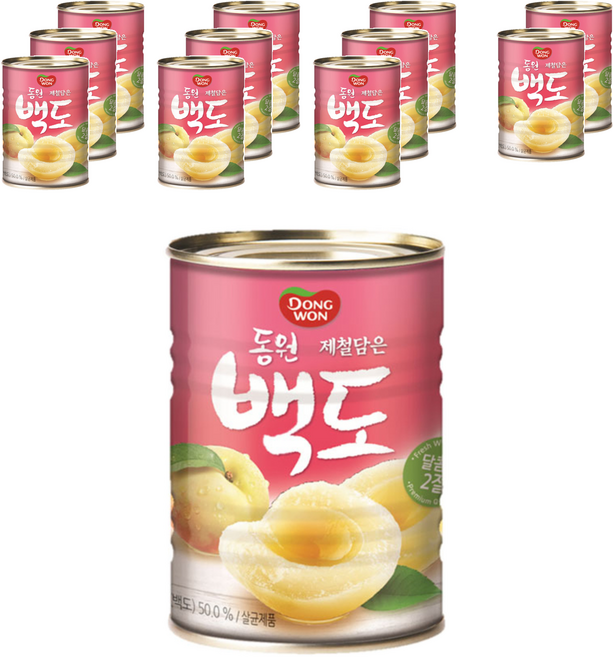 동원 백도 과일통조림, 400g, 12개