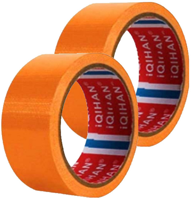 iQIHAN 다다 고점도 강력 면 테이프 50mm x 20m, 주황색, 2개