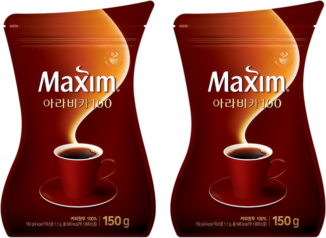 맥심 아라비카 100 원두 커피믹스, 150g, 1개입, 2개