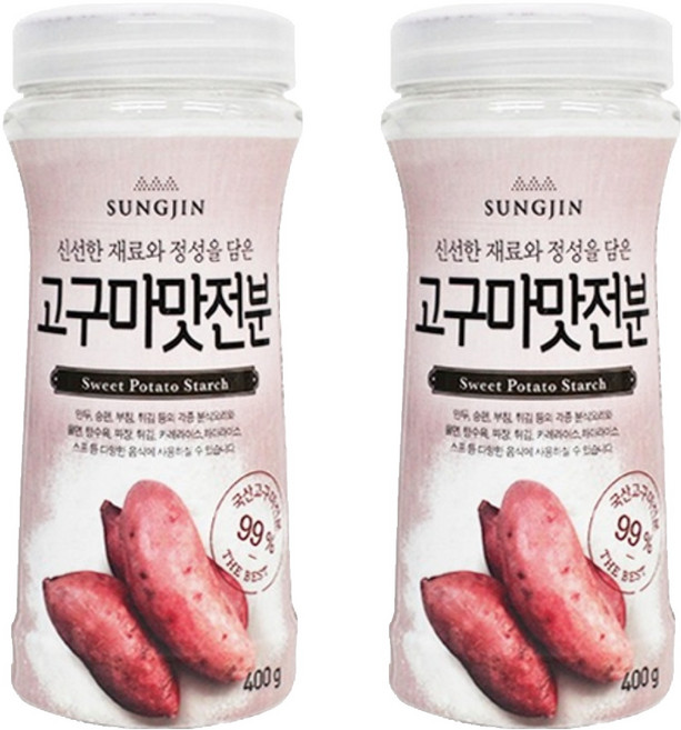 성진식품 고구마맛전분 용기형, 400g, 2개