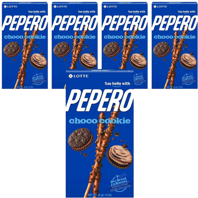 PEPERO 黑餅乾巧克力口味餅乾棒, 32g, 5盒