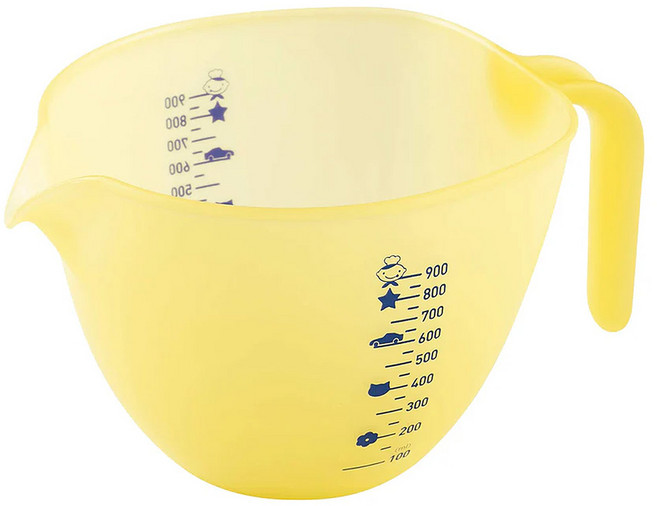 KAI 貝印 House 小廚師 波微計量盆, 刻度標示 黃色, 900ml, 1個