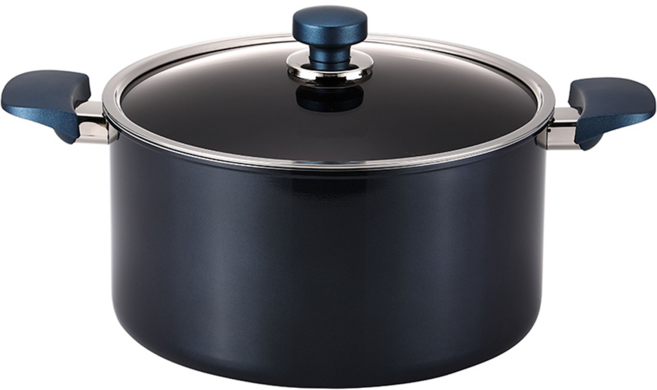 해피콜 클래식 다이아몬드 곰솥 냄비 + 뚜껑, 28cm, 블루, 1개