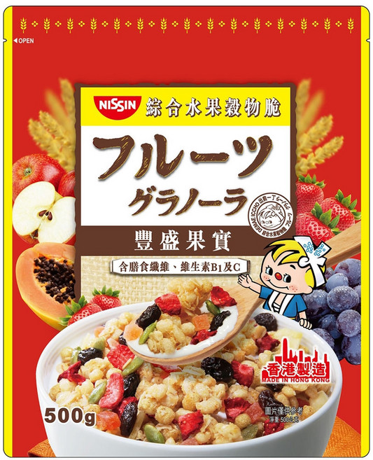 NISSIN 日清 豐盛果實綜合水果穀物脆, 500g, 1包
