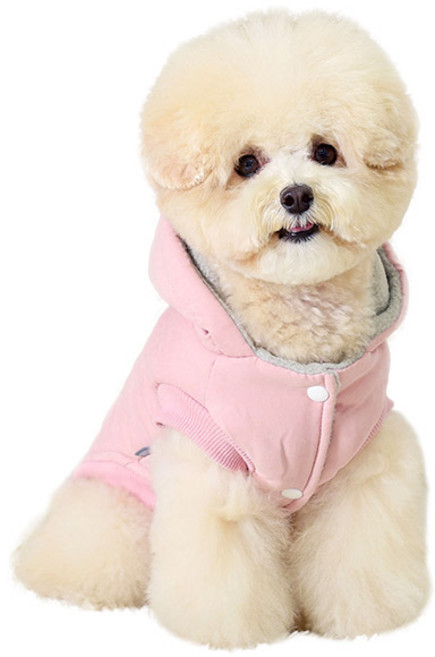 펫츠랜드 강아지 솜사탕 패딩 베스트, 핑크, 1개