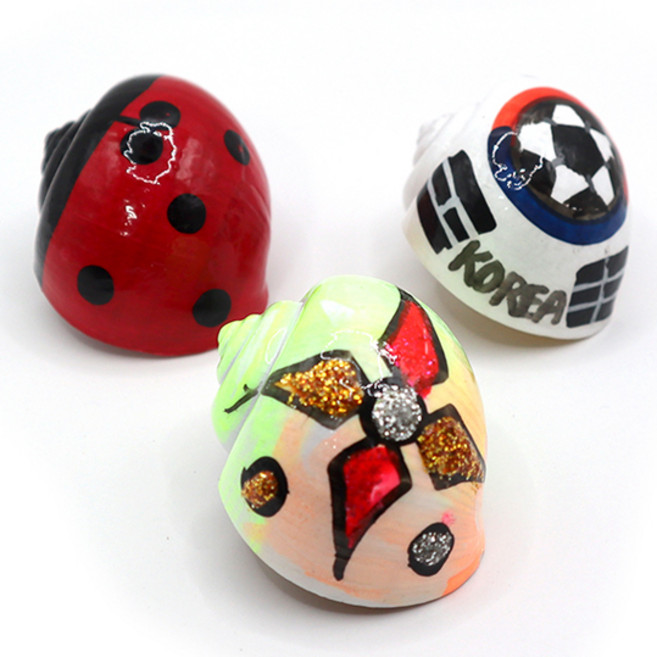 챔프 소라게 컬러쉘 2.5~3cm 3종 세트, 무당벌레, 코리아, 반짝이(랜덤발송), 1세트