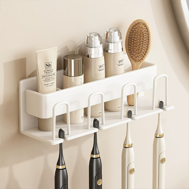 더자카 모던 무타공 칫솔걸이 세트 L, 화이트, 1세트