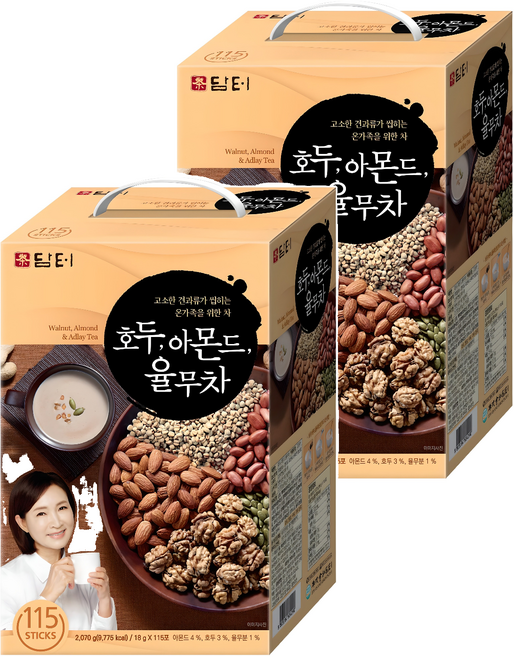 담터 호두 아몬드 율무차, 18g, 115개입, 2개