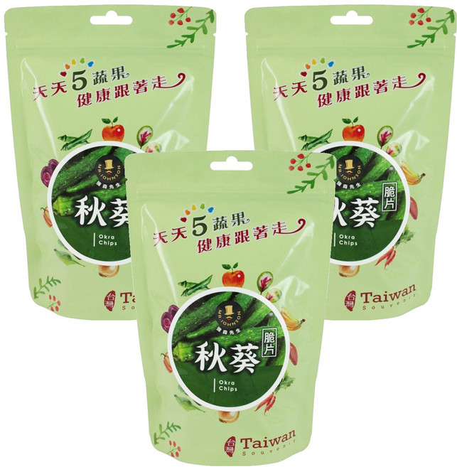 MR.JOHNSON 強森先生 秋葵脆片, 60g, 3包