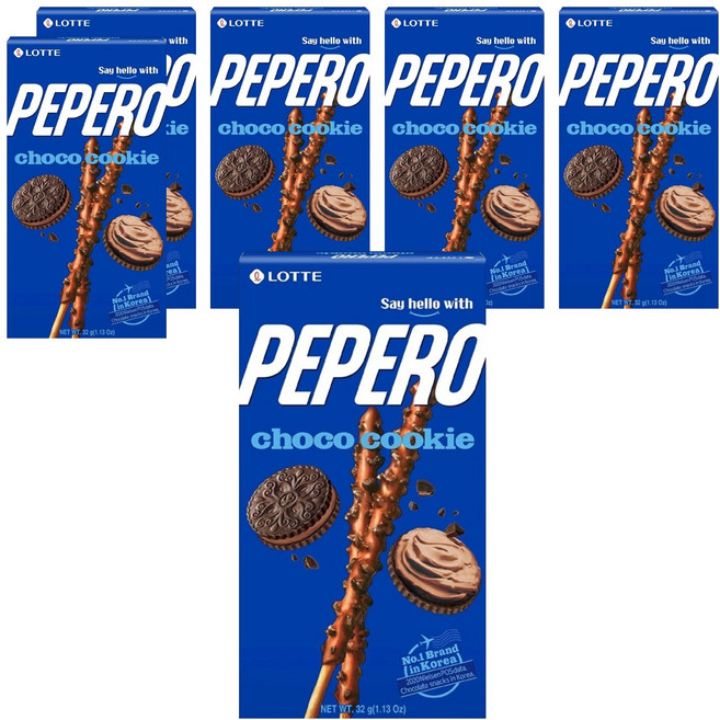 PEPERO 黑餅乾巧克力口味餅乾棒, 32g, 6盒