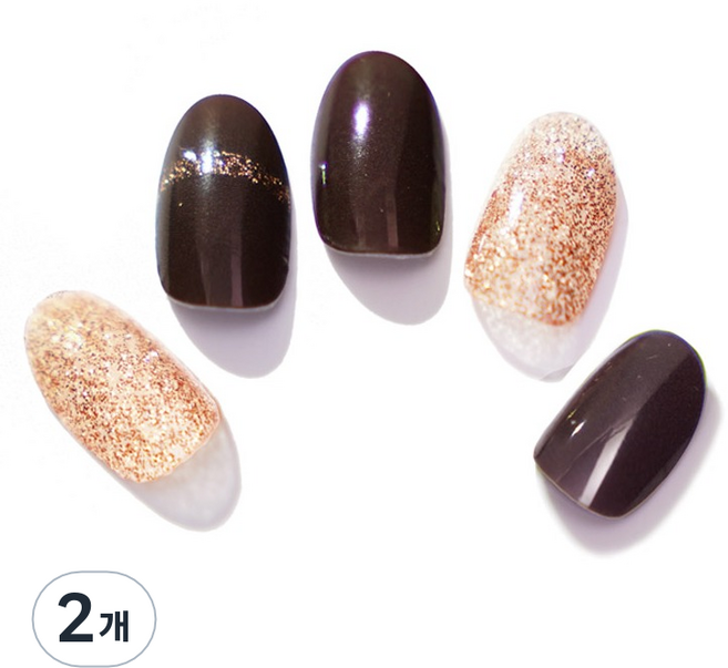 라퀴베메종 엔젤 헤네크 젤 네일 아트 스티커, 2개, 트윙클 초콜릿