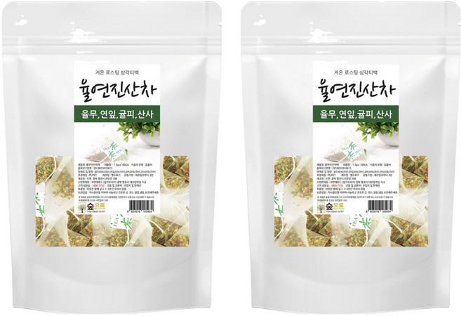 숲으로허브 율연진산차 삼각티백, 1.5g, 100개입, 2개