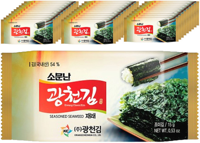 廣川海苔 傳統包飯海苔, 15g, 60包