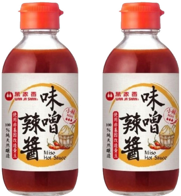 萬家香 味噌辣醬 225g 100%純天然釀造 使用非基因改造黃豆, 2瓶