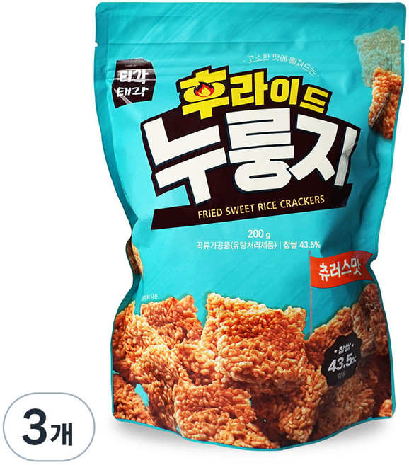 티각태각 후라이드 누룽지 츄러스맛, 200g, 3개