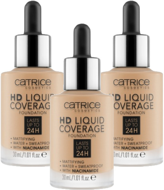 캐트리스 HD 리퀴드 커버리지 파운데이션 30ml, 032호 누드 베이지, 3개