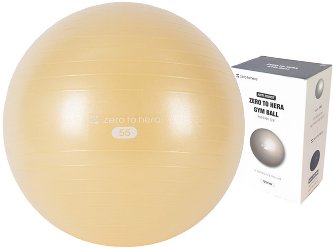 제로투헤라 안티버스트 짐볼 + 에어펌프 + 공기마개 + 운동가이드 세트, 샴페인