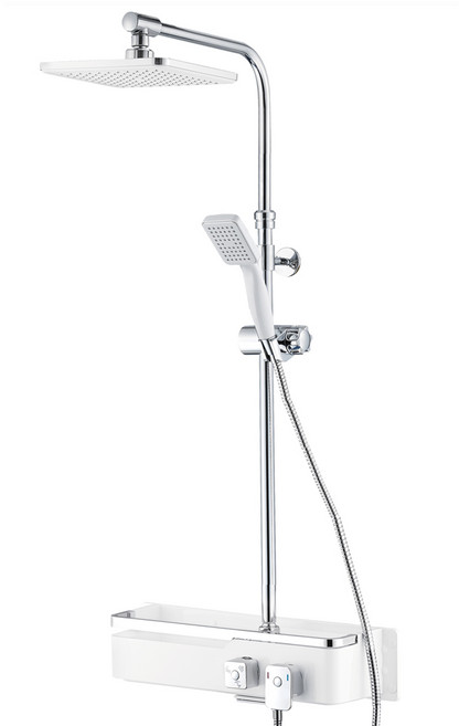 미리내 스마트 무타공 선반형 해바라기샤워기, 1개, 화이트