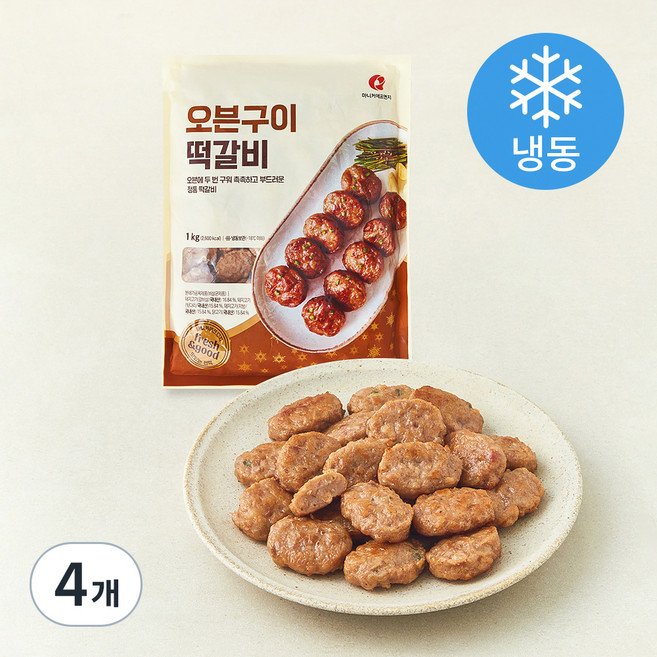 마니커에프앤지 오븐구이떡갈비 (냉동), 1kg, 4개