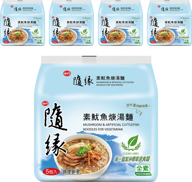 味丹 隨緣 素魷魚焿湯麵 100g, 25包